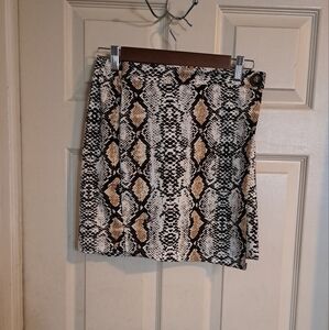 Reptile print skirt looks like a wrap around A-21